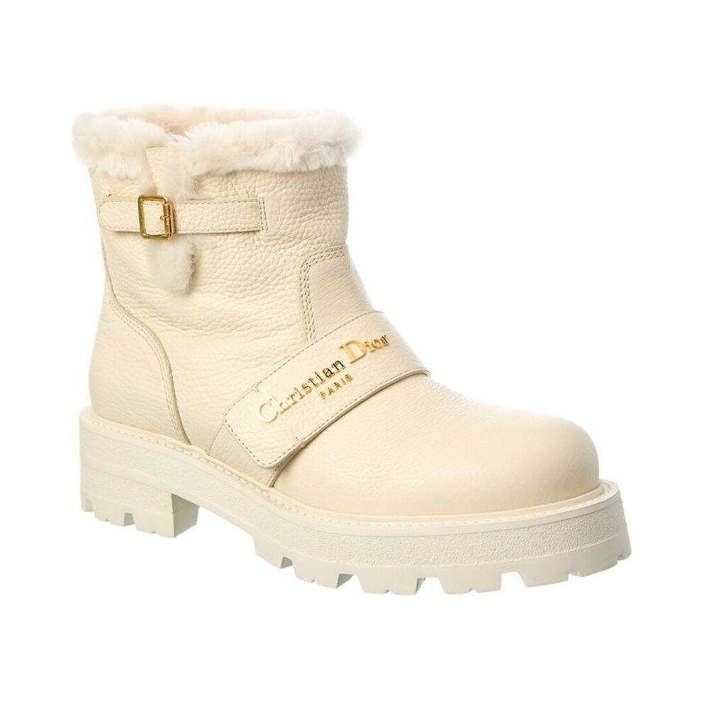 Dior D-Quest Leather Boot, White
